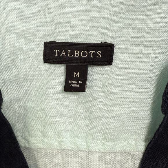 Talbots 100% Linen Tunic Shirt Size M Beachy Coastal Grandma Nautical Sailing - Picture 6 of 15